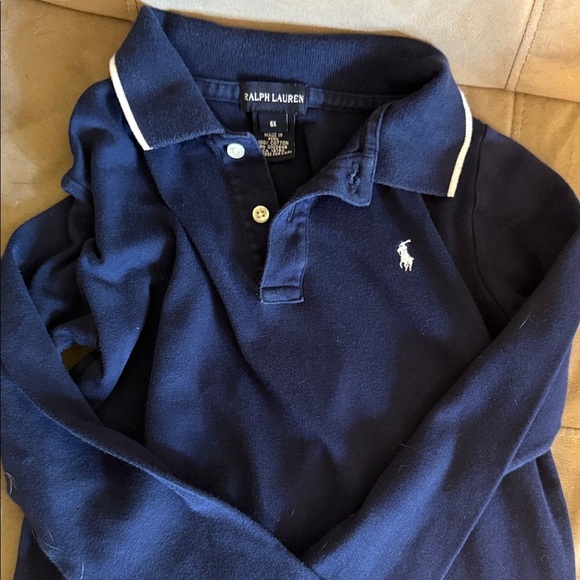 Ralph Lauren Other - Ralph Lauren girls Classic Polo dress in Navy with White Trim